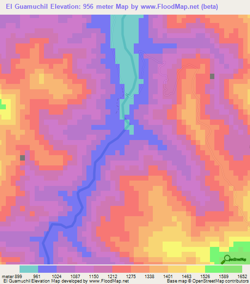 El Guamuchil,Mexico Elevation Map