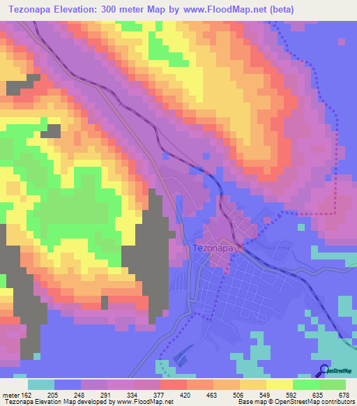 Tezonapa,Mexico Elevation Map