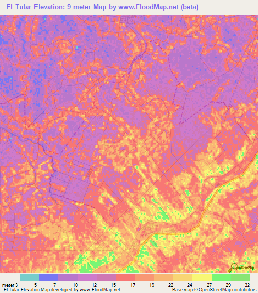 El Tular,Mexico Elevation Map