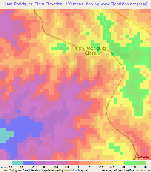 Juan Rodriguez Clara,Mexico Elevation Map