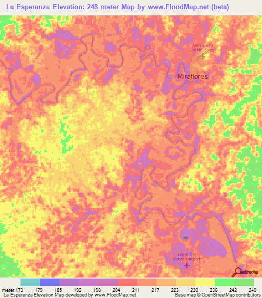 La Esperanza,Colombia Elevation Map