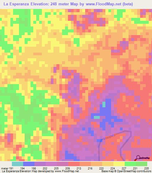 La Esperanza,Colombia Elevation Map