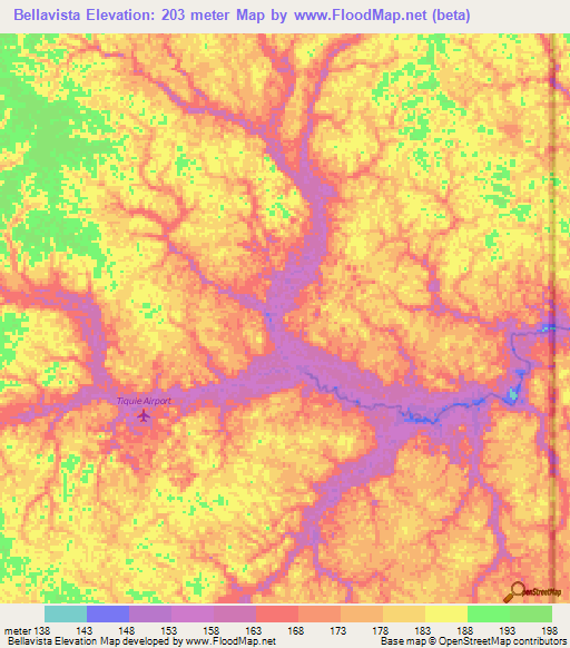 Bellavista,Colombia Elevation Map