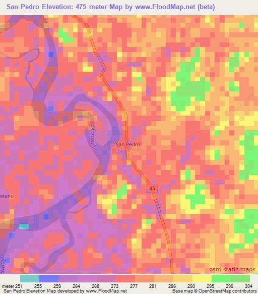 San Pedro,Colombia Elevation Map