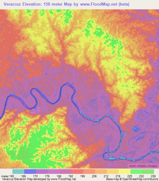 Veracruz,Colombia Elevation Map