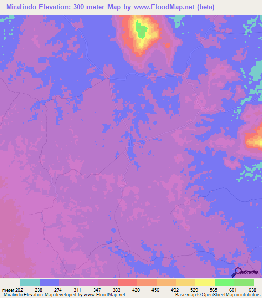 Miralindo,Colombia Elevation Map