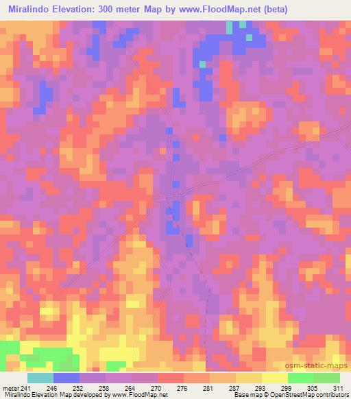 Miralindo,Colombia Elevation Map