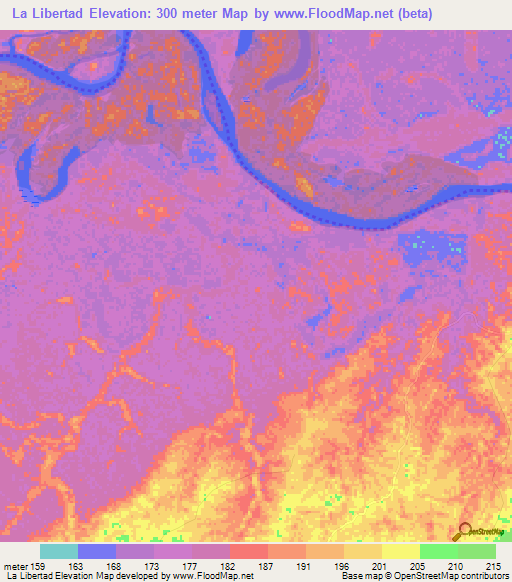 La Libertad,Colombia Elevation Map