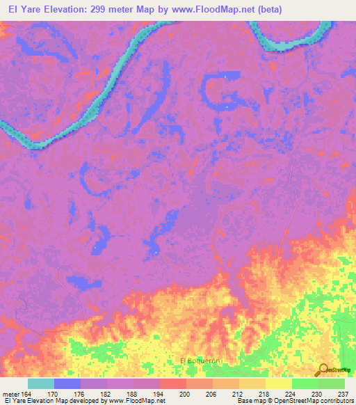 El Yare,Colombia Elevation Map