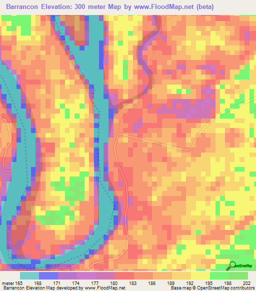 Barrancon,Colombia Elevation Map