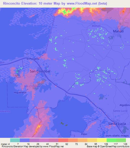 Rinconcito,Colombia Elevation Map