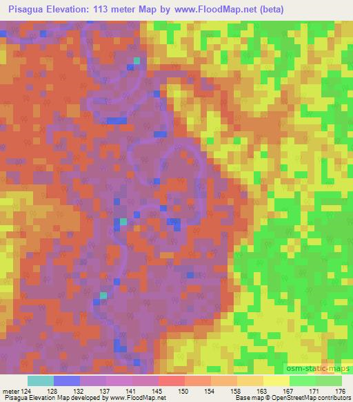 Pisagua,Colombia Elevation Map