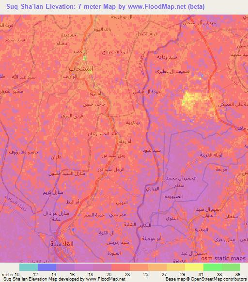 Suq Sha`lan,Iraq Elevation Map