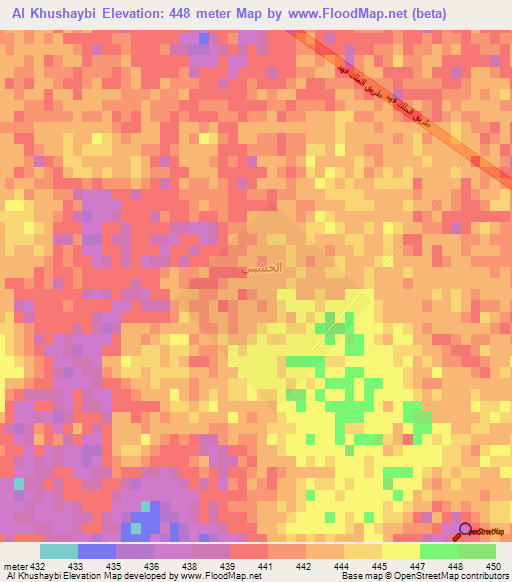 Al Khushaybi,Saudi Arabia Elevation Map