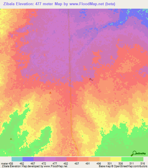 Zibala,Saudi Arabia Elevation Map