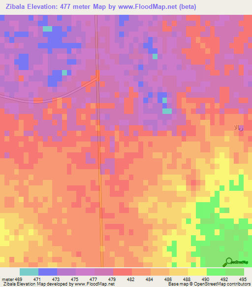 Zibala,Saudi Arabia Elevation Map