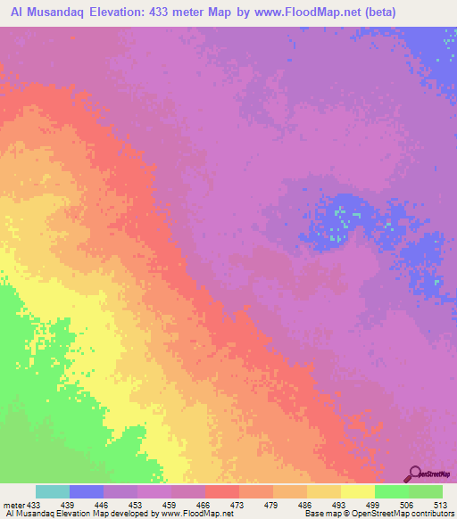 Al Musandaq,Saudi Arabia Elevation Map