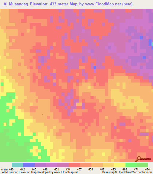 Al Musandaq,Saudi Arabia Elevation Map