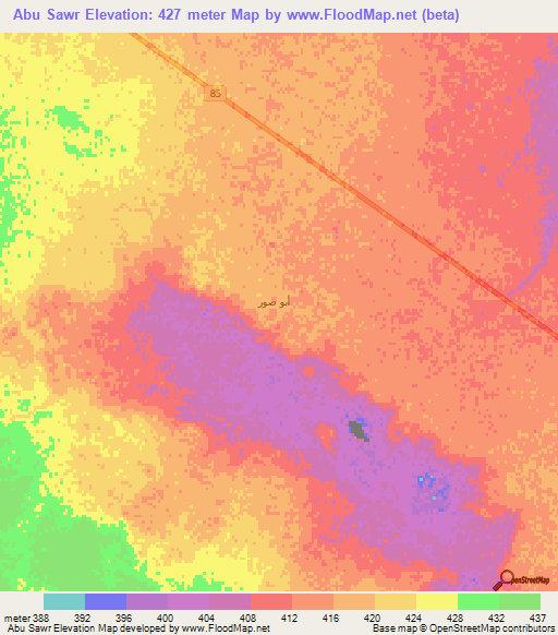 Abu Sawr,Saudi Arabia Elevation Map