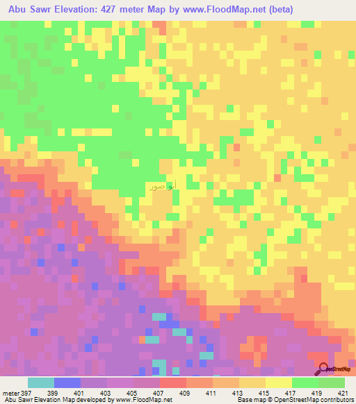 Abu Sawr,Saudi Arabia Elevation Map