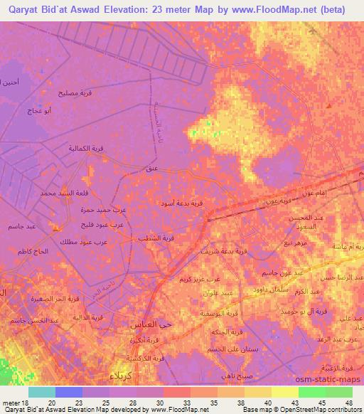 Qaryat Bid`at Aswad,Iraq Elevation Map