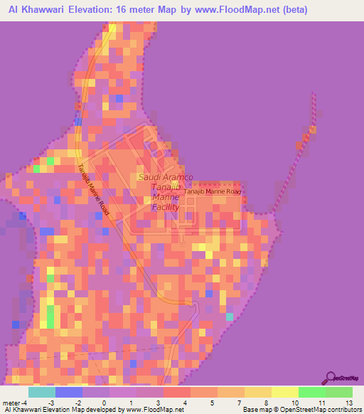 Al Khawwari,Saudi Arabia Elevation Map