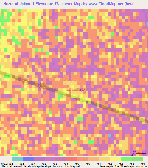 Hazm al Jalamid,Saudi Arabia Elevation Map