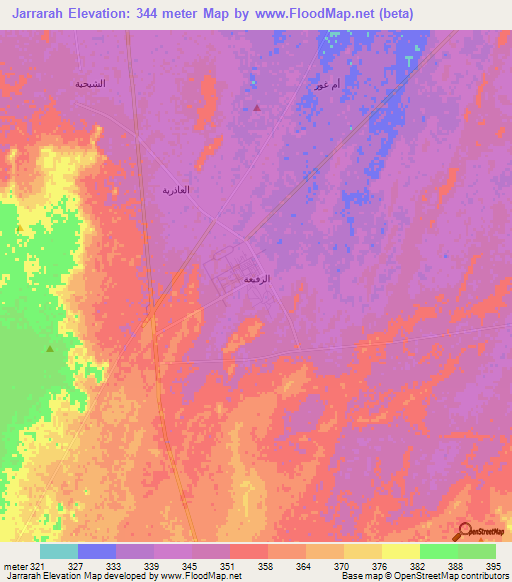 Jarrarah,Saudi Arabia Elevation Map