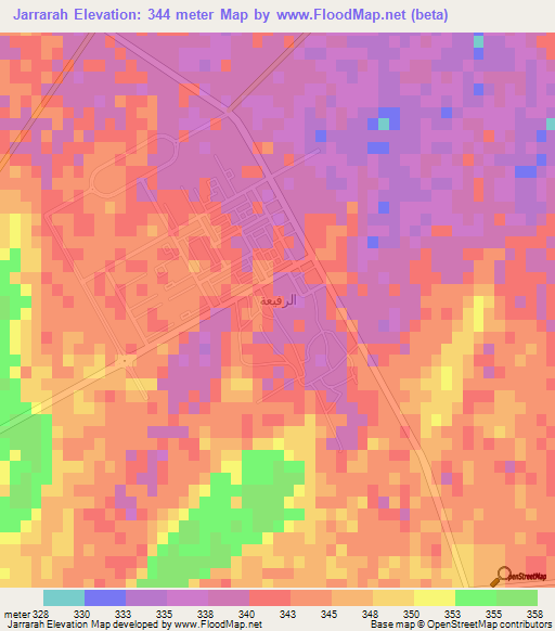 Jarrarah,Saudi Arabia Elevation Map