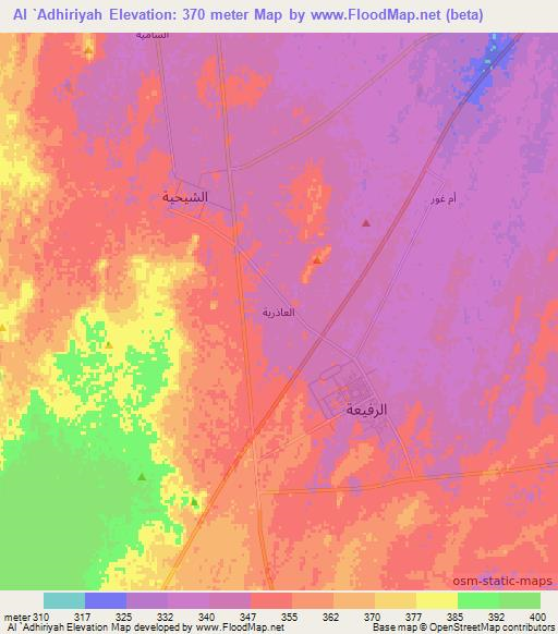 Al `Adhiriyah,Saudi Arabia Elevation Map