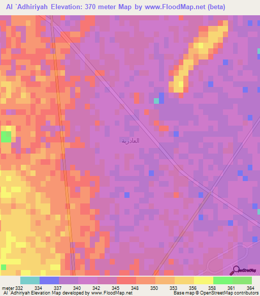 Al `Adhiriyah,Saudi Arabia Elevation Map