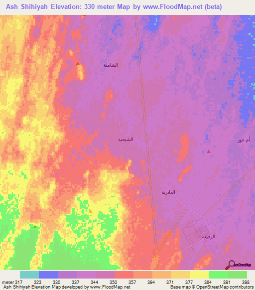 Ash Shihiyah,Saudi Arabia Elevation Map