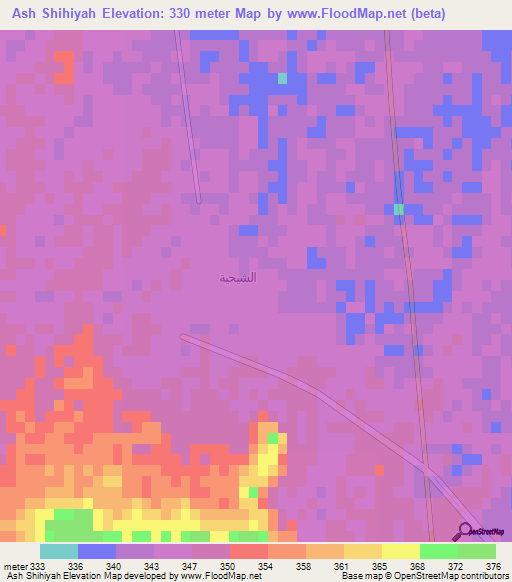 Ash Shihiyah,Saudi Arabia Elevation Map