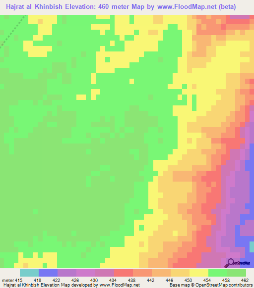 Hajrat al Khinbish,Saudi Arabia Elevation Map