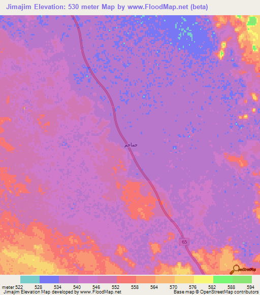 Jimajim,Saudi Arabia Elevation Map