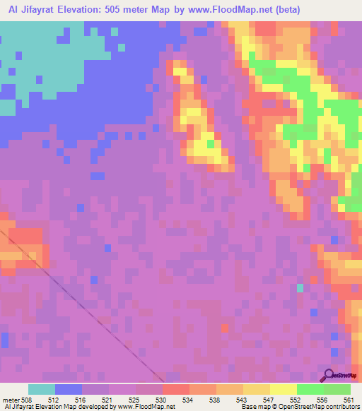 Al Jifayrat,Saudi Arabia Elevation Map