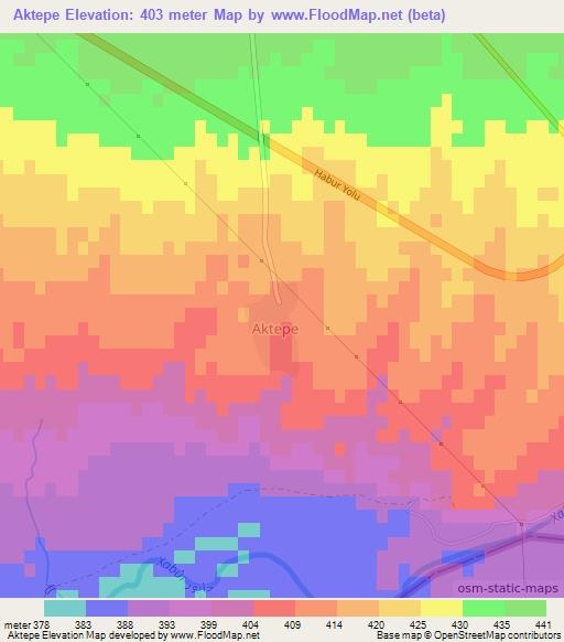 Aktepe,Turkey Elevation Map