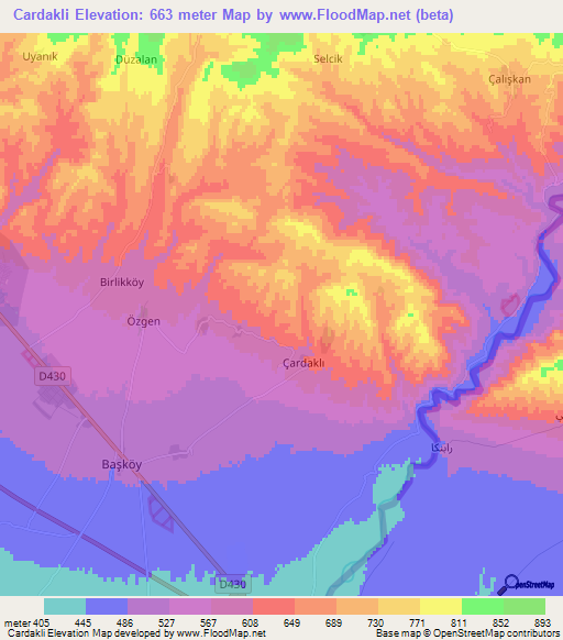 Cardakli,Turkey Elevation Map