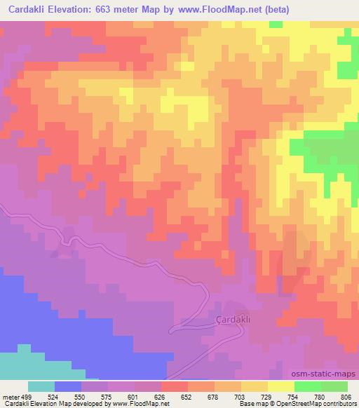 Cardakli,Turkey Elevation Map