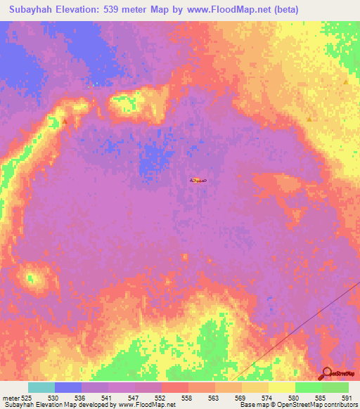 Subayhah,Saudi Arabia Elevation Map