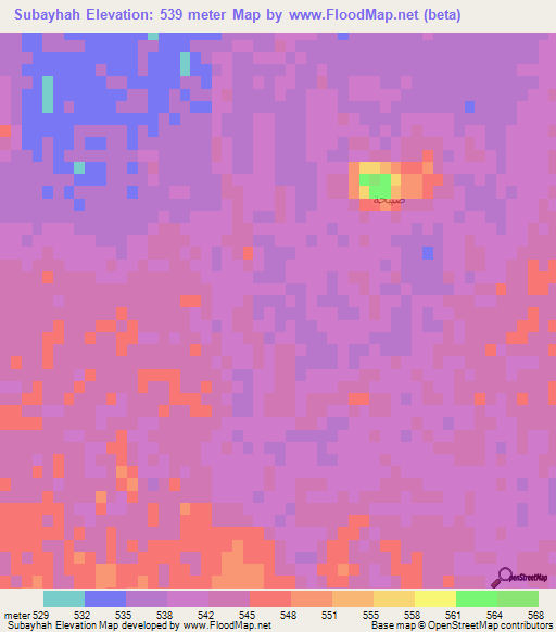 Subayhah,Saudi Arabia Elevation Map