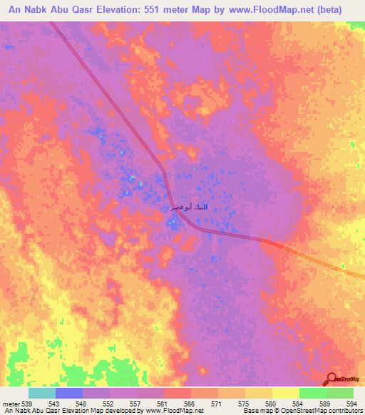 An Nabk Abu Qasr,Saudi Arabia Elevation Map