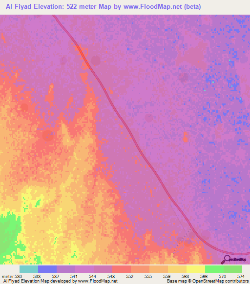 Al Fiyad,Saudi Arabia Elevation Map