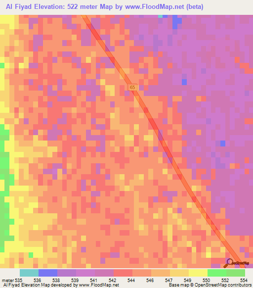 Al Fiyad,Saudi Arabia Elevation Map