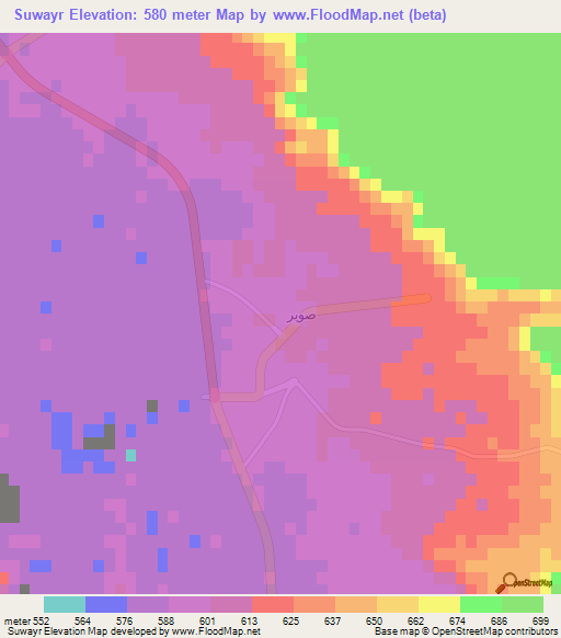 Suwayr,Saudi Arabia Elevation Map