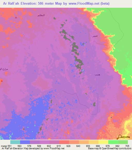 Ar Rafi`ah,Saudi Arabia Elevation Map