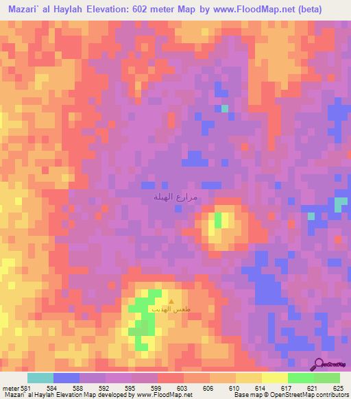 Mazari` al Haylah,Saudi Arabia Elevation Map