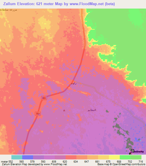 Zallum,Saudi Arabia Elevation Map