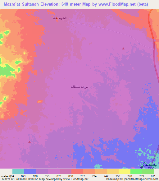 Mazra`at Sultanah,Saudi Arabia Elevation Map