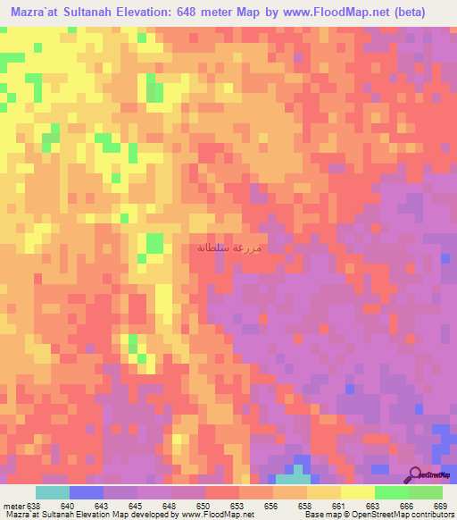 Mazra`at Sultanah,Saudi Arabia Elevation Map